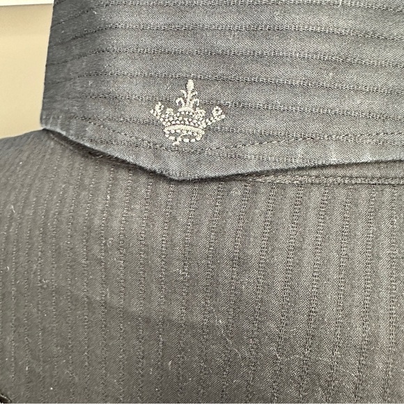 English Laundry Black Embroidered Gothic Winged Crest Dress Shirt | Size Small - Picture 5 of 16